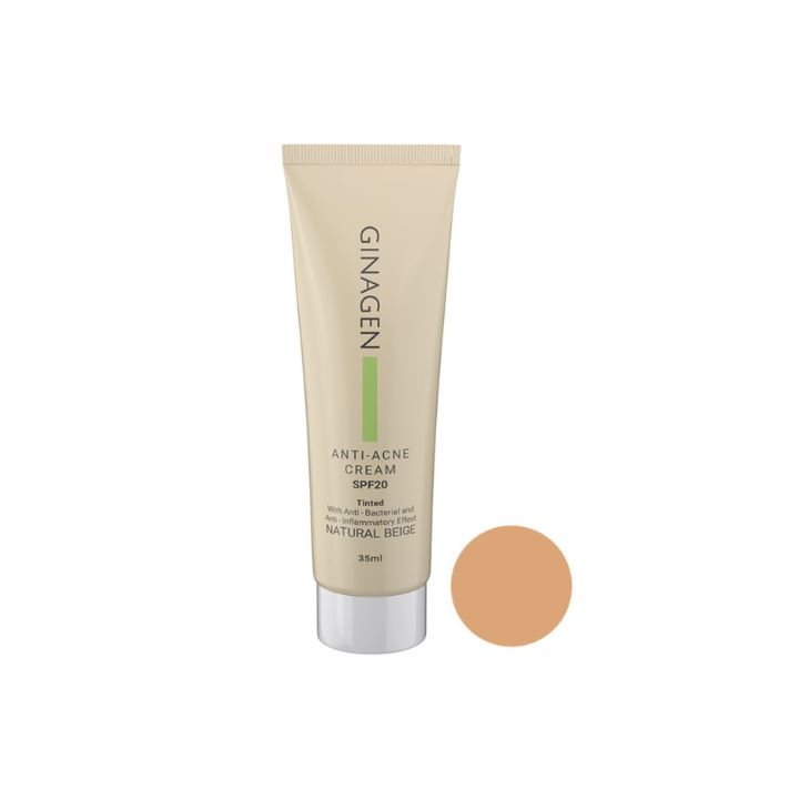 کرم ضد جوش رنگی ژیناژن SPF20 (Natural Beige)